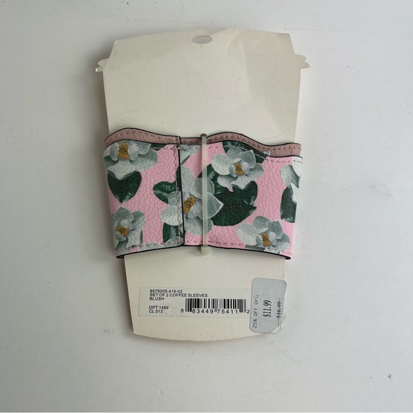 NWT Vie & Rose The Perfect Blend Blush Pink Floral Coffee Sleeves Set of 2 - Picture 5 of 8